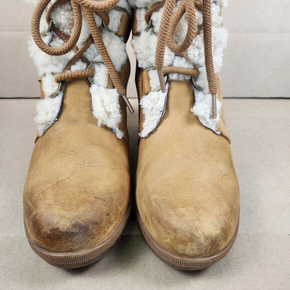 Sorel Women's Joan Of Arctic Wedge II Sherpa Camel Brown Boot Size 9.5 (EU 40.5) - Picture 5 of 13